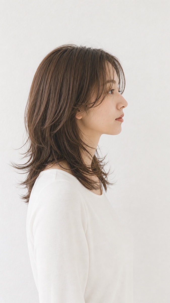 AIモデル01の右横顔ヘアスタイル