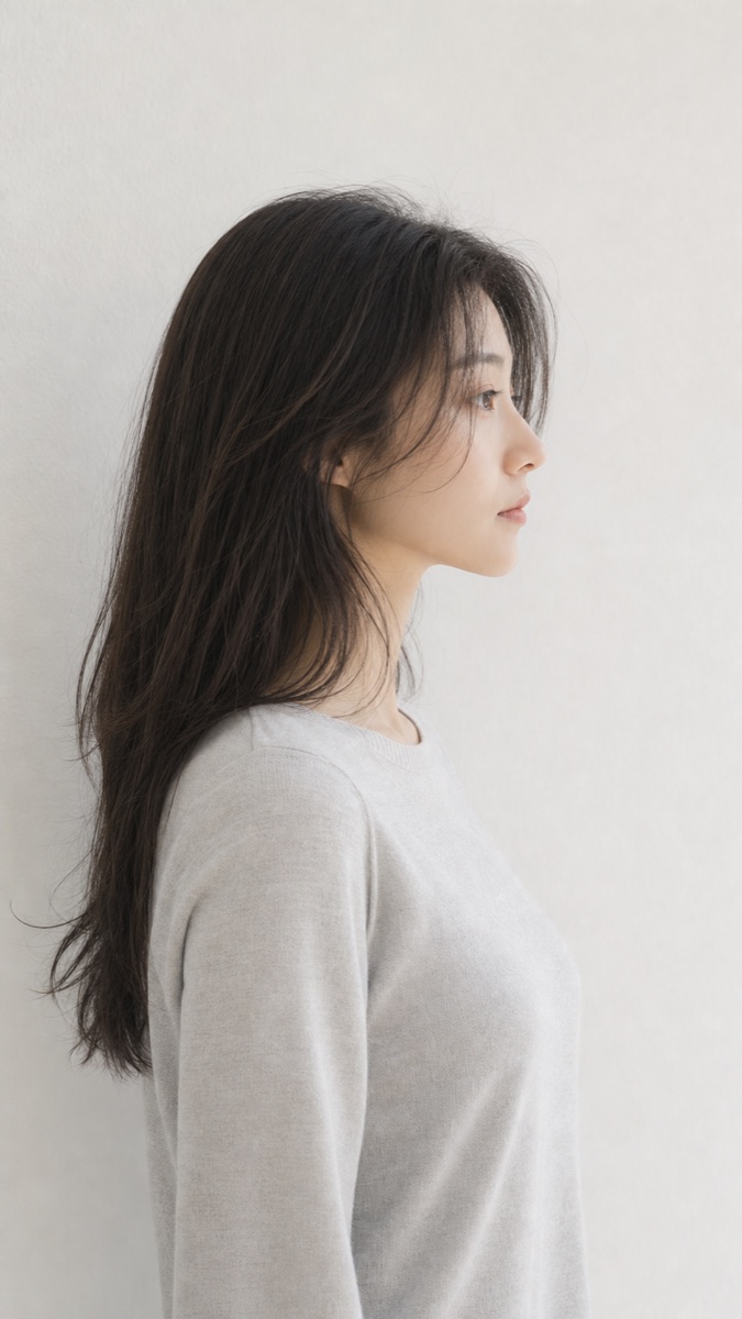 AIモデル02の右横顔ヘアスタイル