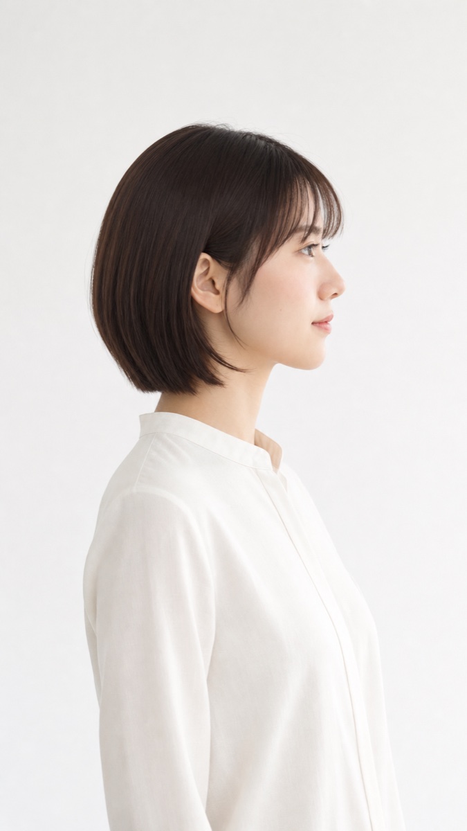 AIモデル04の右横顔ヘアスタイル
