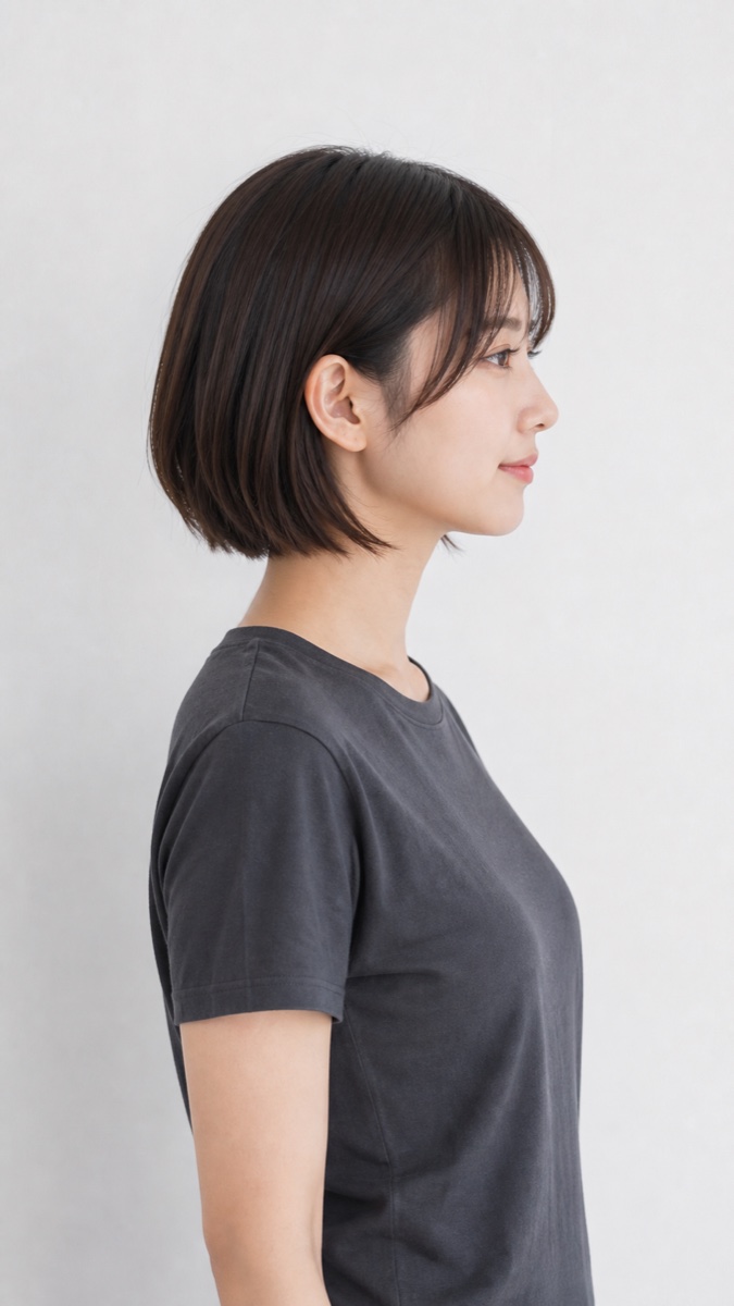 AIモデル05の右横顔ヘアスタイル